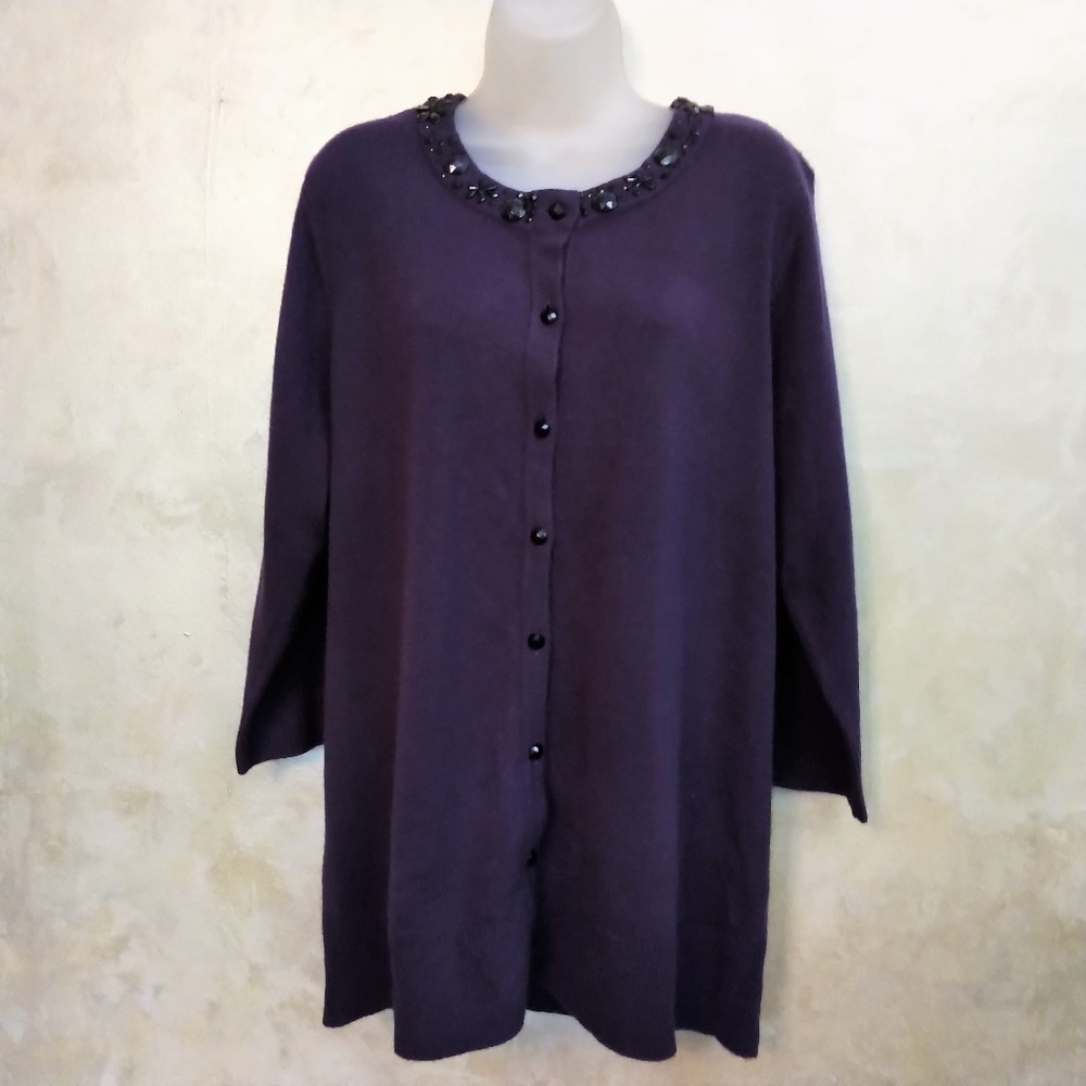 Long Beaded Sweater by New Directions EUC 1X